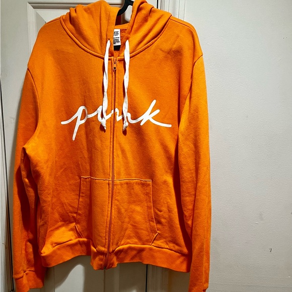 PINK Victoria’s Secret Orange Plus Size Zip-Up Sweatshirt with Hoodie - Picture 5 of 9